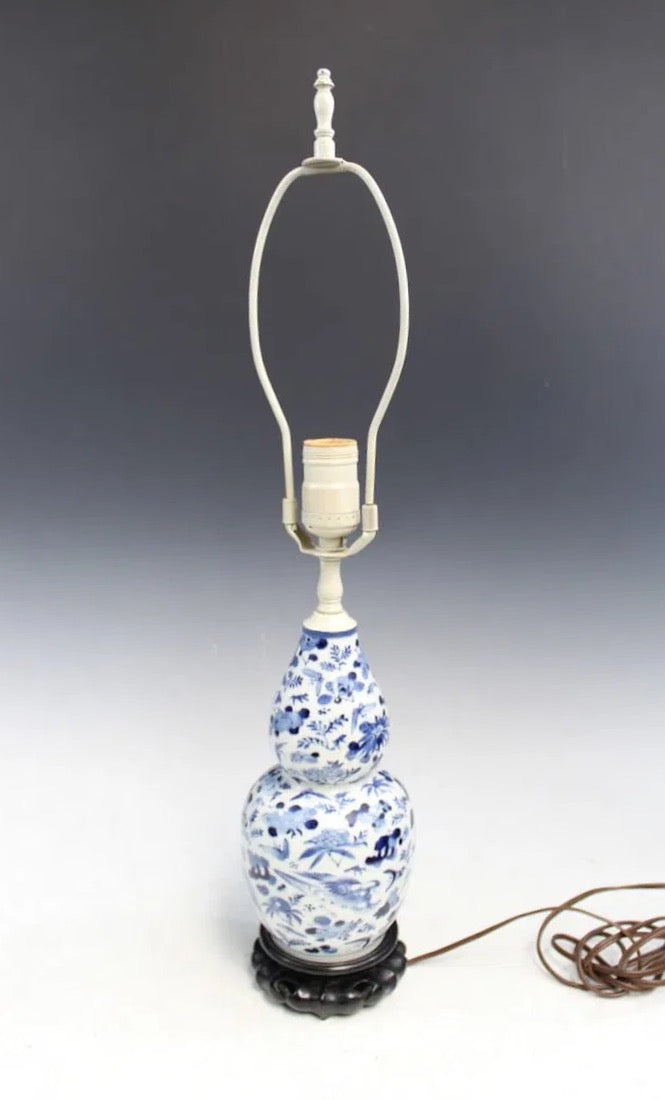 Porcelain Double Gourd Vase Lamp