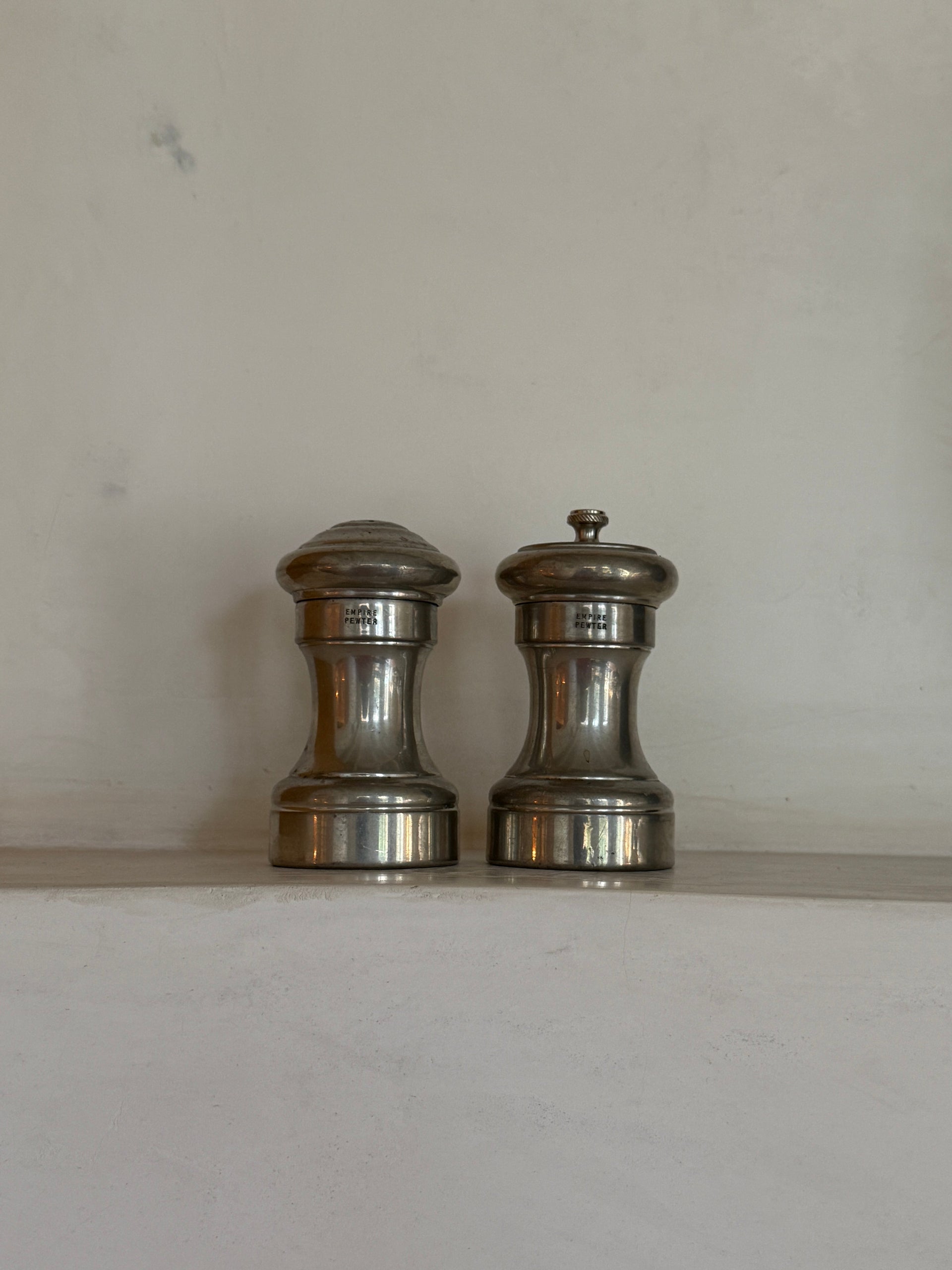 Empire Pewter Salt and Pepper Shakers