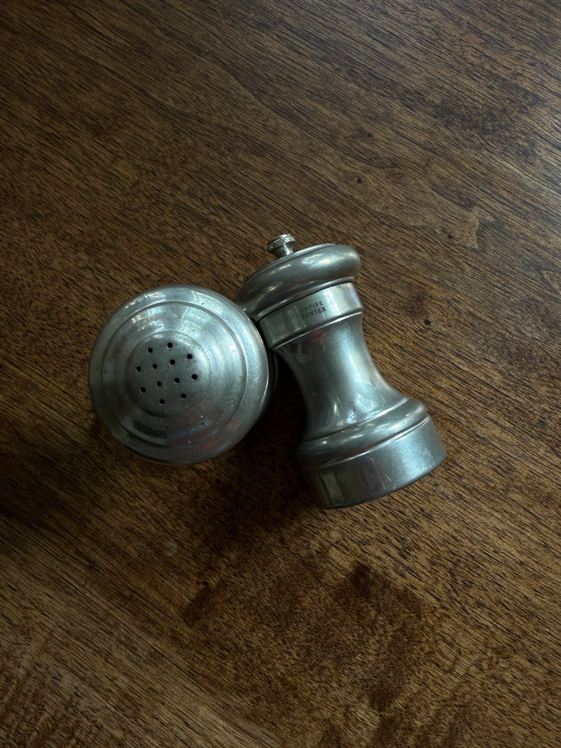 Empire Pewter Salt and Pepper Shakers