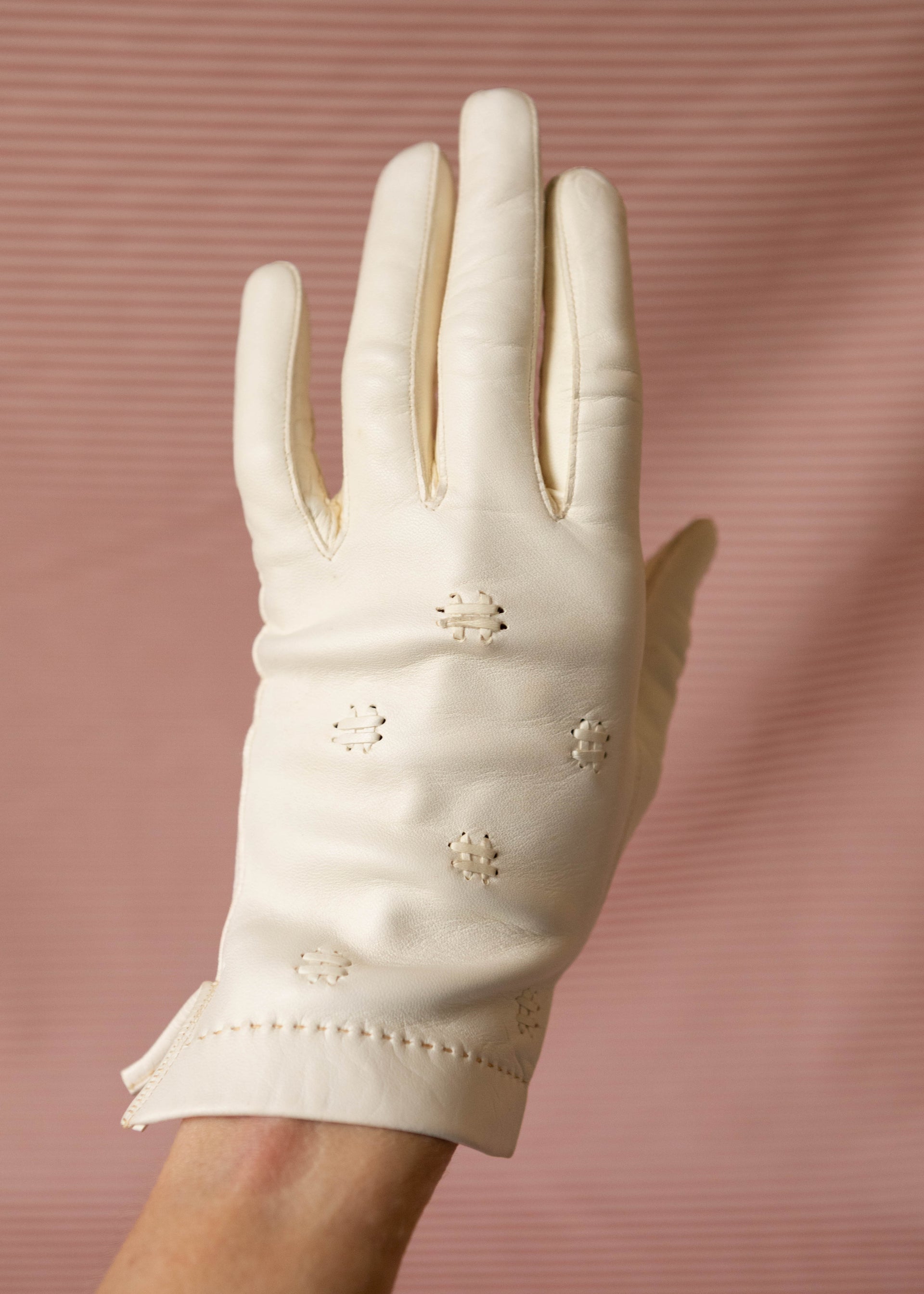 White Kid Leather Gloves
