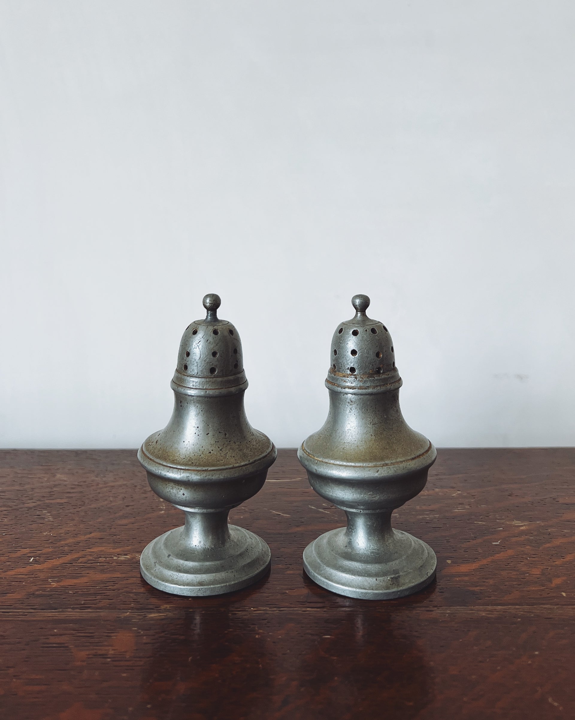 Pewter Pepper Shakers, a pair