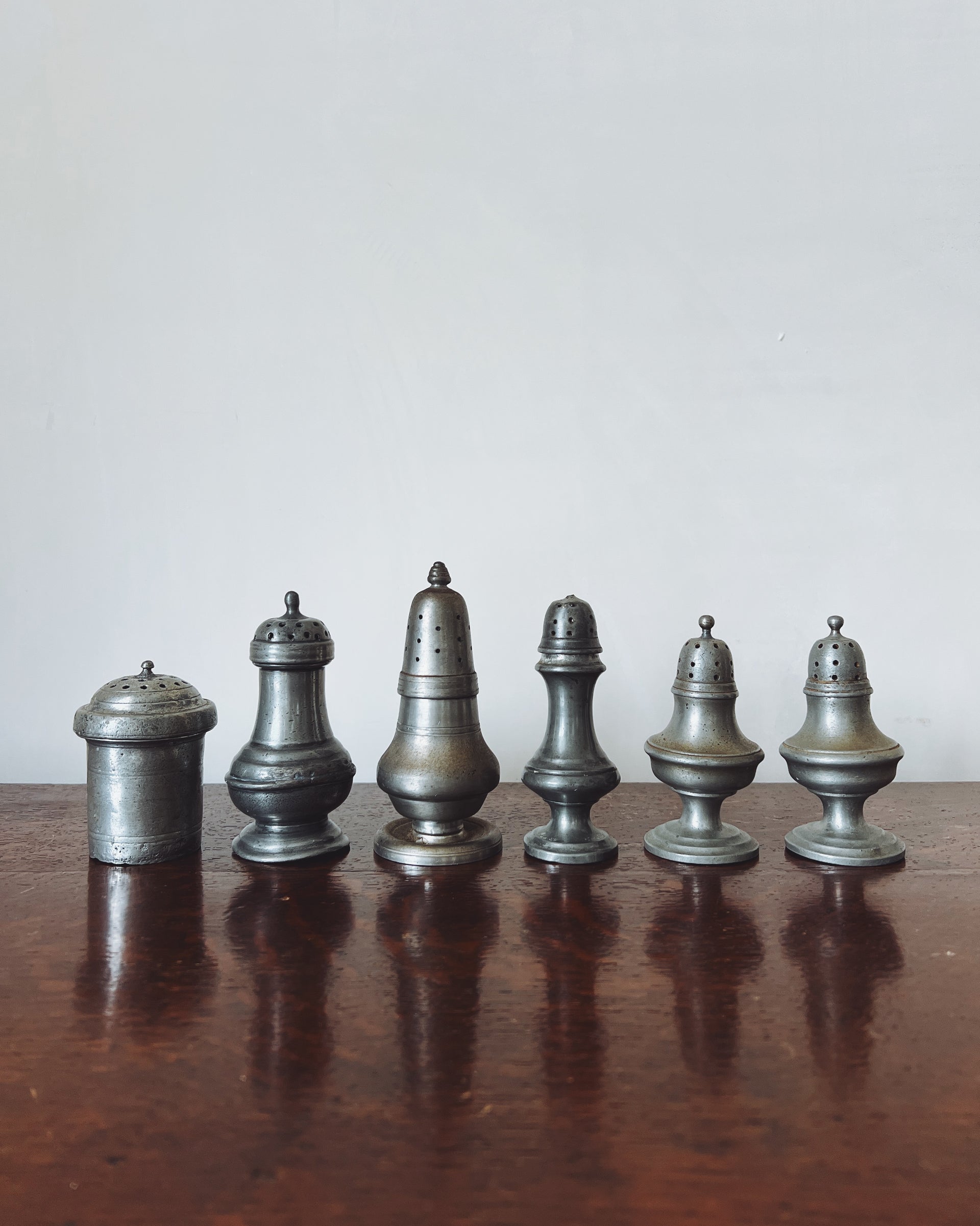 Pewter Pepper Shakers, a pair